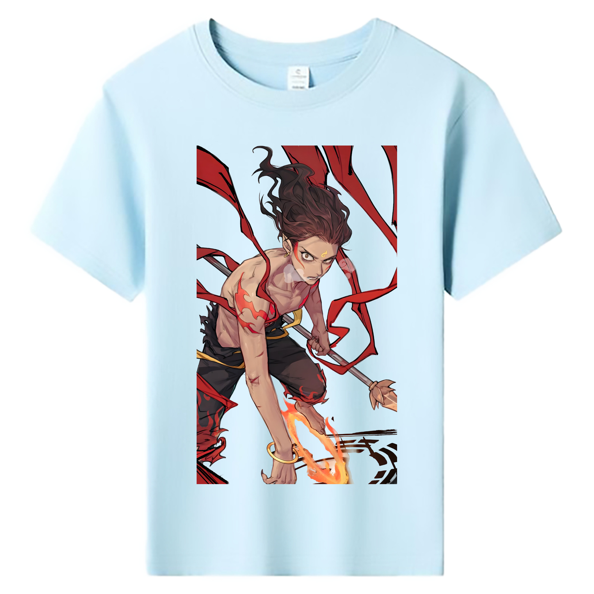 （画像用） Ne Zha 2 ナタ 魔童の大暴れ 綿100％キッズTシャツ（フロントプリント）